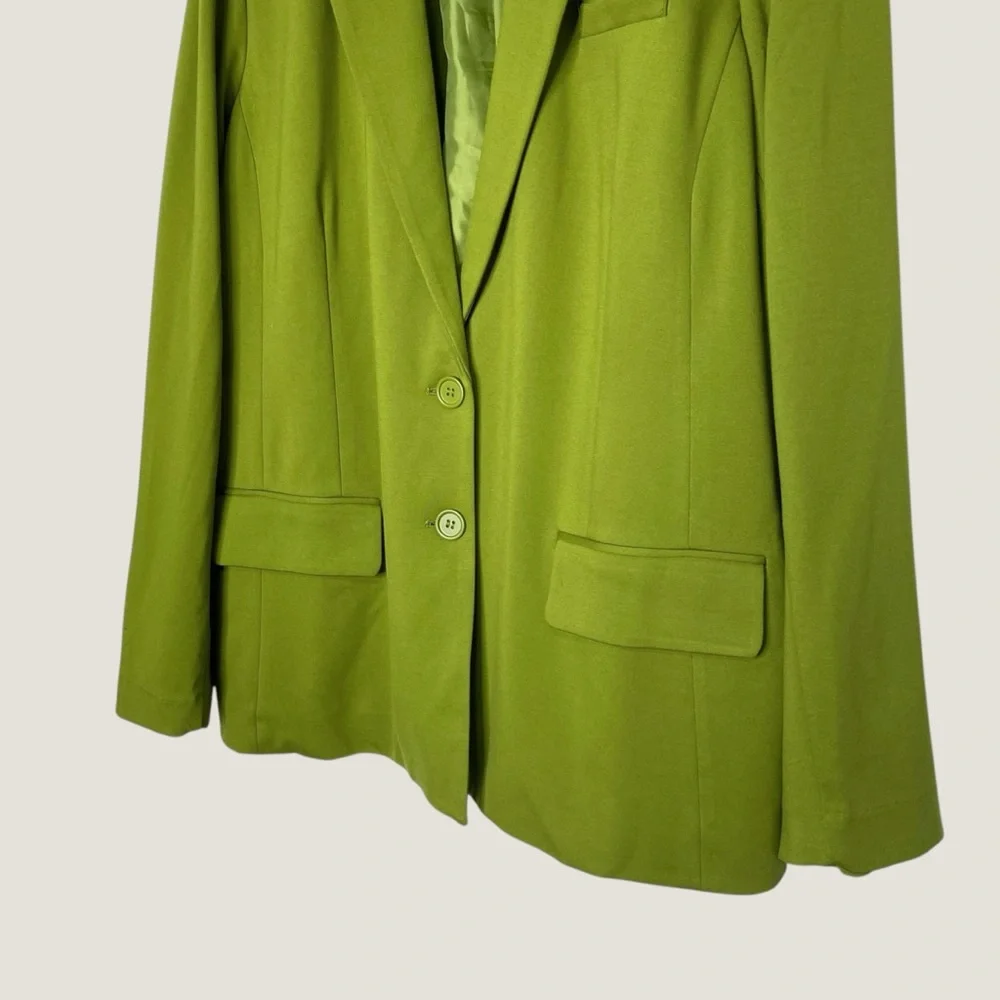 NWT Ashley Stewart Green Stretch Ponte Blazer Business Jacket Womens 22 Plus - Picture 4 of 8